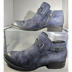 Born Kristina Navy(Rivers) Suede Women's Ankle Boot Size 7.5